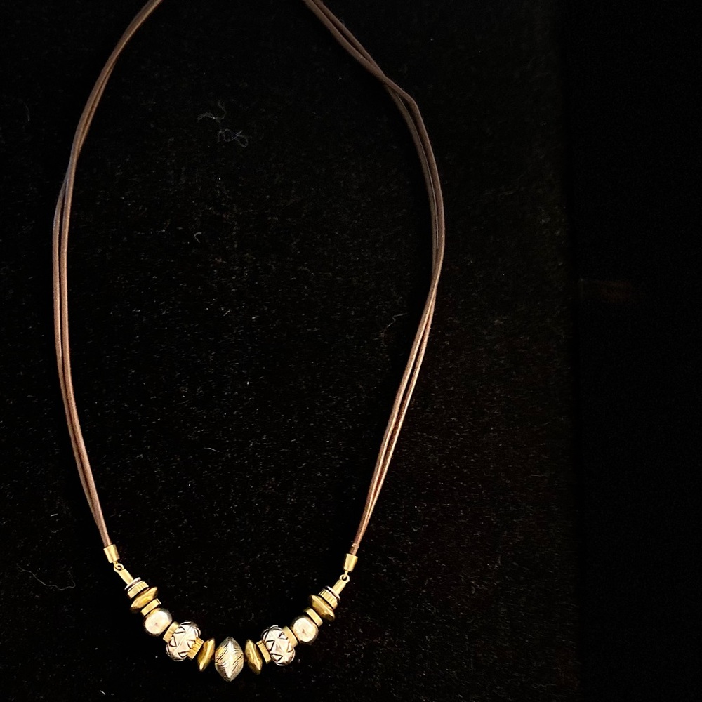 Silpada N3237 Treasured Trinkets Necklace Sterling Silver Brass &Genuine Leather